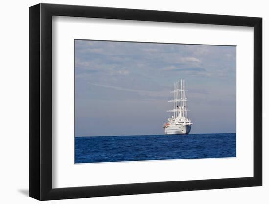 White Ship On The Ocean, 2018-null-Framed Photographic Print