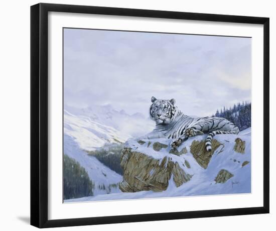 White Siberian Tiger-Spencer Hodge-Framed Giclee Print