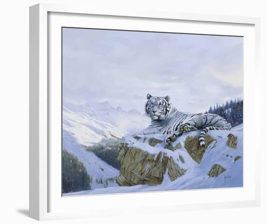 White Siberian Tiger-Spencer Hodge-Framed Giclee Print
