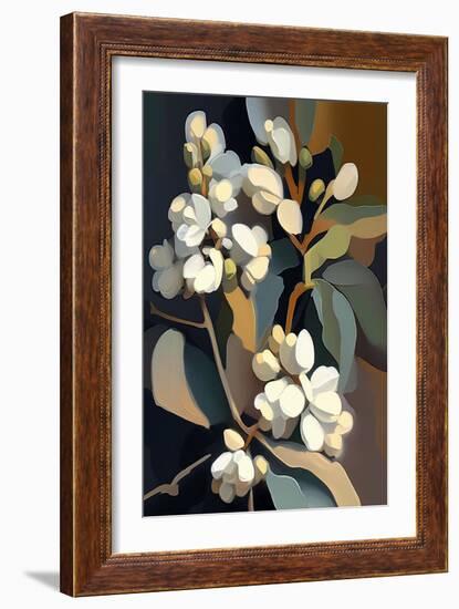 White Snowberry Flowers-Lea Faucher-Framed Art Print
