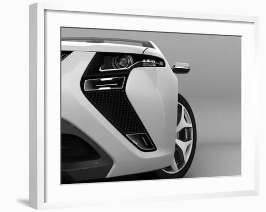 White Sport Car-ArchMan-Framed Photographic Print