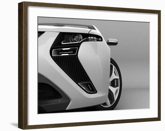 White Sport Car-ArchMan-Framed Photographic Print