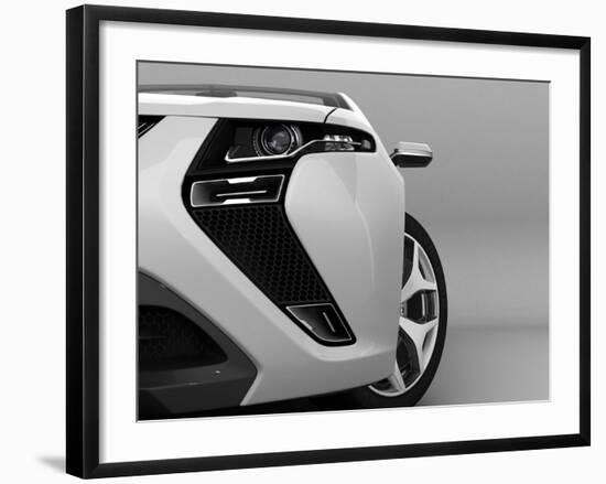 White Sport Car-ArchMan-Framed Photographic Print