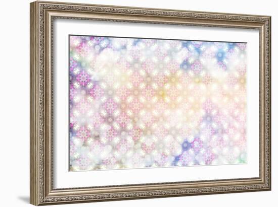 White Spring Blossoms Pattern 01-LightBoxJournal-Framed Premium Giclee Print