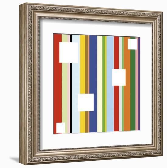 White Square on Stripe (detail)-Dan Bleier-Framed Art Print