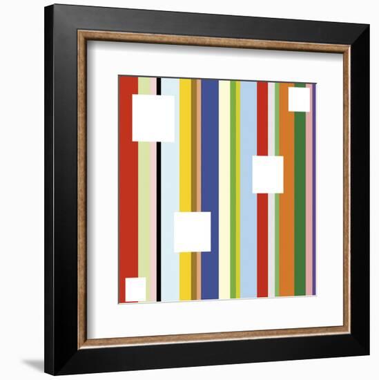 White Square on Stripe (detail)-Dan Bleier-Framed Art Print