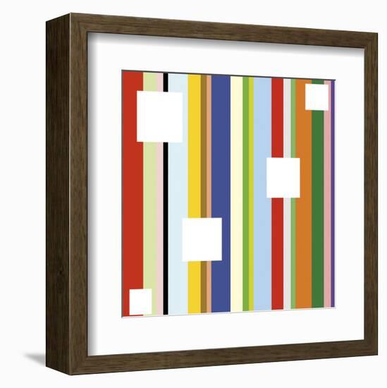 White Square on Stripe (detail)-Dan Bleier-Framed Art Print