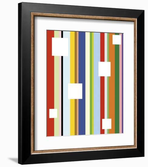 White Square on Stripe-Dan Bleier-Framed Art Print