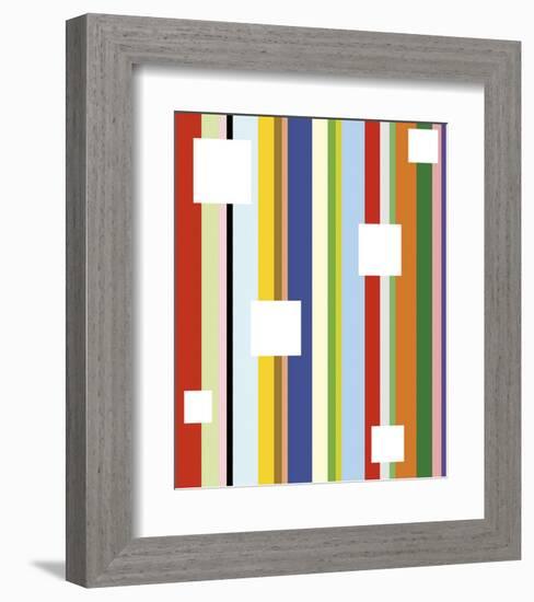 White Square on Stripe-Dan Bleier-Framed Art Print