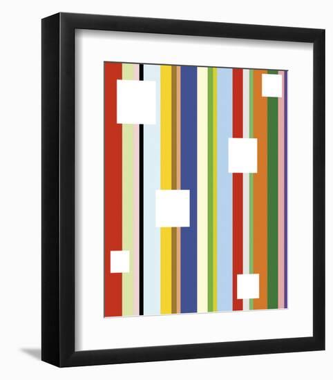 White Square on Stripe-Dan Bleier-Framed Art Print