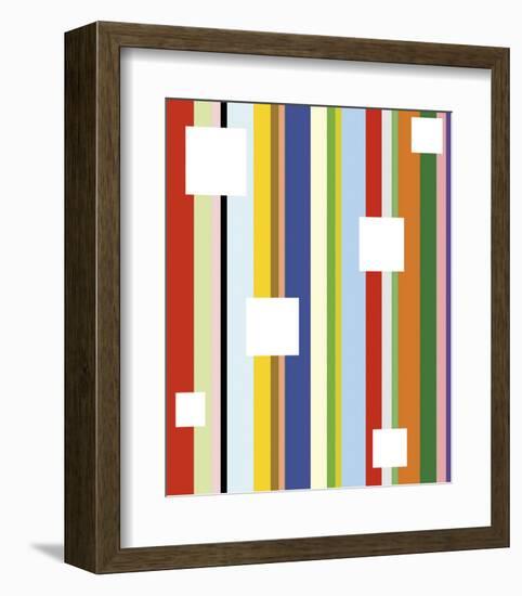 White Square on Stripe-Dan Bleier-Framed Art Print