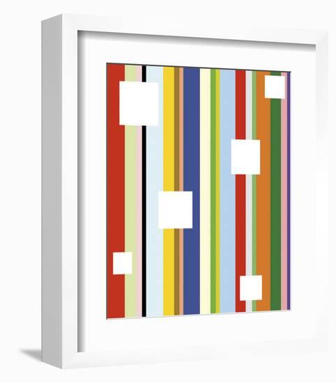 White Square on Stripe-Dan Bleier-Framed Art Print