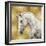 White Stallion on Gold-Martin Rose-Framed Art Print