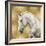 White Stallion on Gold-Martin Rose-Framed Art Print