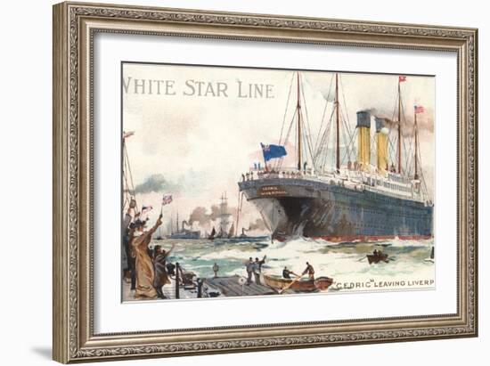 White Star Line, Cedric Leaving Liverpool-null-Framed Art Print