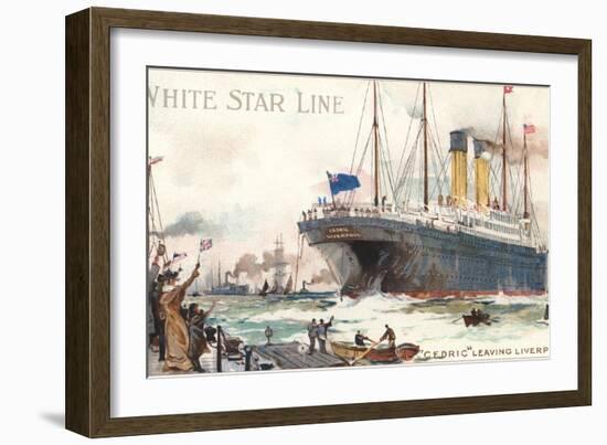 White Star Line, Cedric Leaving Liverpool-null-Framed Art Print