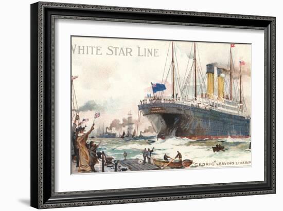 White Star Line, Cedric Leaving Liverpool-null-Framed Art Print