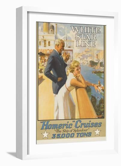 White Star Line Homeric Cruise the Ship of Splendour Travel Poster-null-Framed Giclee Print