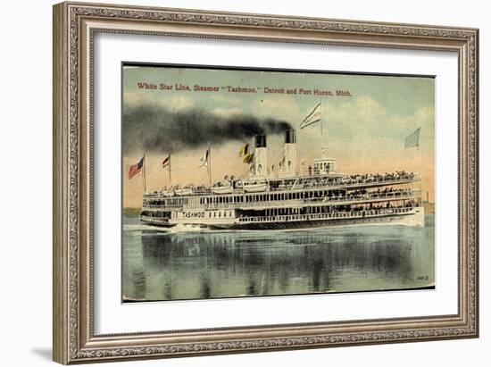 White Star Line, Steamer Tashmoo, Detroit, Port Huron-null-Framed Giclee Print