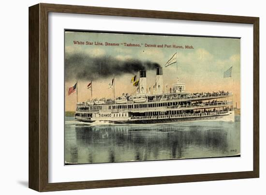 White Star Line, Steamer Tashmoo, Detroit, Port Huron-null-Framed Giclee Print