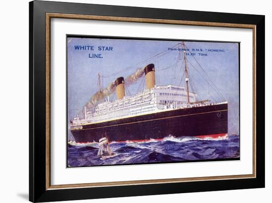 White Star Line, Twin Screw, R.M.S. Homeric-null-Framed Giclee Print