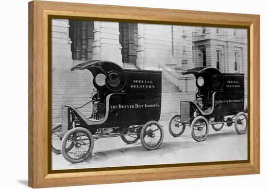 White Steam Trucks-null-Framed Premier Image Canvas