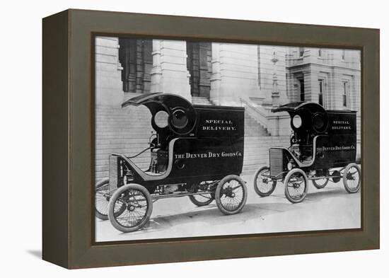 White Steam Trucks-null-Framed Premier Image Canvas