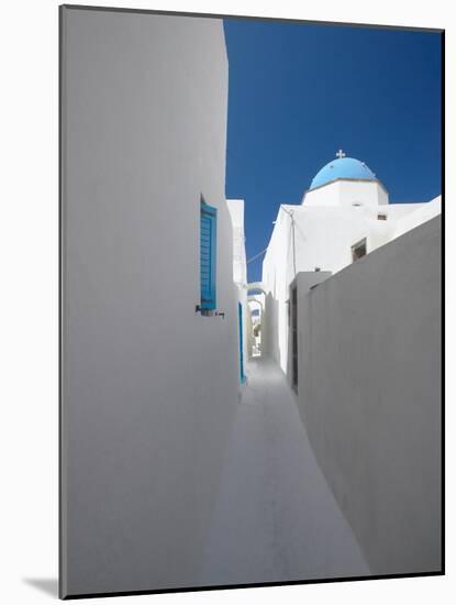 White Street and Church in Santorini (Thira), Cyclades, Greek Islands, Greece, Europe-Sakis Papadopoulos-Mounted Photographic Print