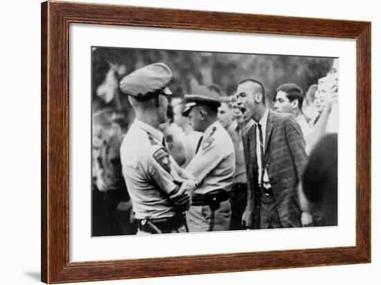 White Student Shouts Insults at United States Marshals in School Integration. 1962-null-Framed Photo