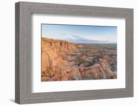 White Stupa in the morning light, Ulziit, Middle Gobi province, Mongolia, Central Asia, Asia-Francesco Vaninetti-Framed Photographic Print