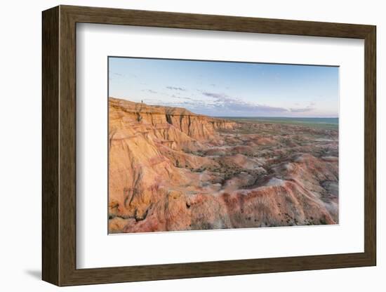 White Stupa in the morning light, Ulziit, Middle Gobi province, Mongolia, Central Asia, Asia-Francesco Vaninetti-Framed Photographic Print