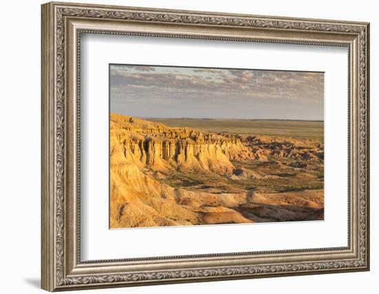 White Stupa in the morning light, Ulziit, Middle Gobi province, Mongolia, Central Asia, Asia-Francesco Vaninetti-Framed Photographic Print