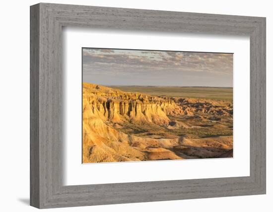 White Stupa in the morning light, Ulziit, Middle Gobi province, Mongolia, Central Asia, Asia-Francesco Vaninetti-Framed Photographic Print