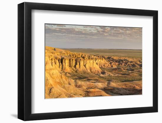 White Stupa in the morning light, Ulziit, Middle Gobi province, Mongolia, Central Asia, Asia-Francesco Vaninetti-Framed Photographic Print