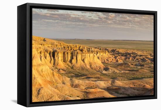 White Stupa in the morning light, Ulziit, Middle Gobi province, Mongolia, Central Asia, Asia-Francesco Vaninetti-Framed Premier Image Canvas