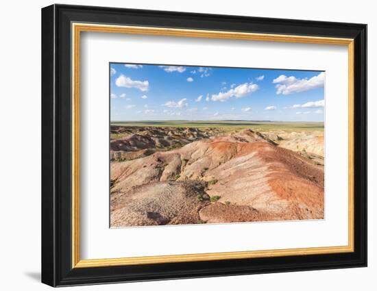 White Stupa sedimentary rock formations, Ulziit, Middle Gobi province, Mongolia, Central Asia, Asia-Francesco Vaninetti-Framed Photographic Print