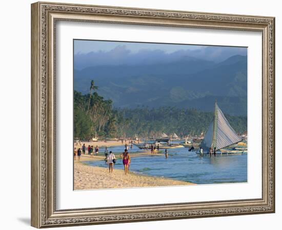 White Sun Beach, at the Resort of Boracay Island, Off Panay, the Philippines, Southeast Asia-Alain Evrard-Framed Photographic Print