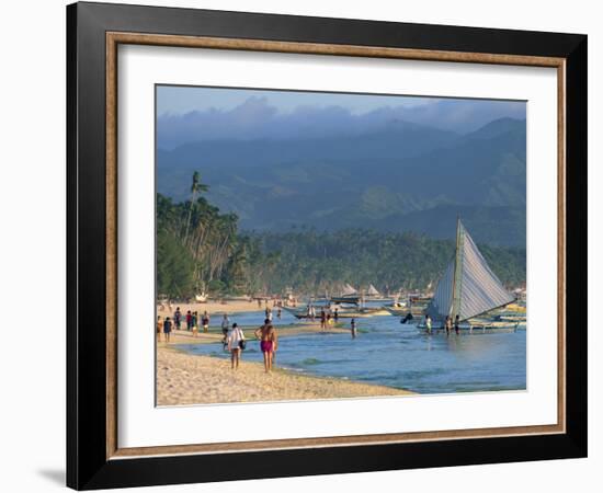 White Sun Beach, at the Resort of Boracay Island, Off Panay, the Philippines, Southeast Asia-Alain Evrard-Framed Photographic Print