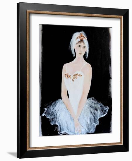 White Swan Ballerina with Crown 2015-Susan Adams-Framed Giclee Print