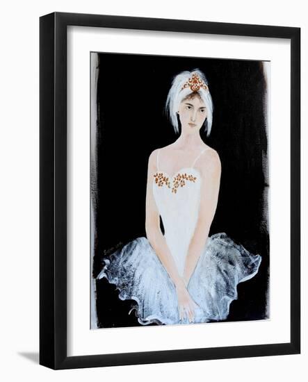 White Swan Ballerina with Crown 2015-Susan Adams-Framed Giclee Print