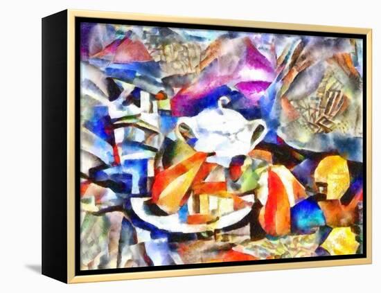 white teapot,2017-Alex Caminker-Framed Premier Image Canvas