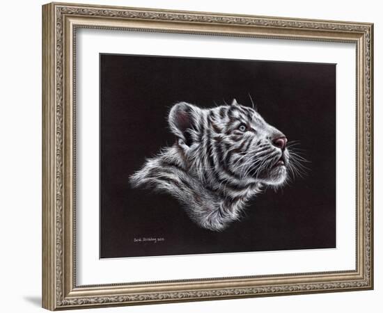 White Tiger Pastel-Sarah Stribbling-Framed Art Print