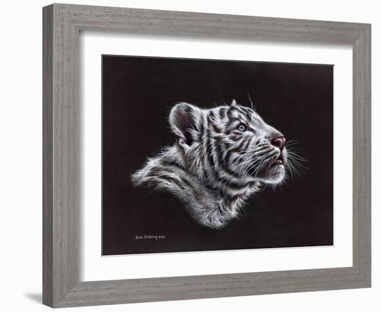 White Tiger Pastel-Sarah Stribbling-Framed Art Print