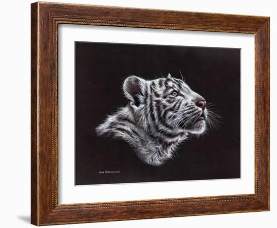 White Tiger Pastel-Sarah Stribbling-Framed Art Print