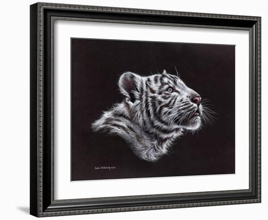 White Tiger Pastel-Sarah Stribbling-Framed Art Print