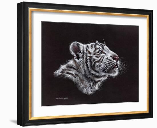 White Tiger Pastel-Sarah Stribbling-Framed Art Print