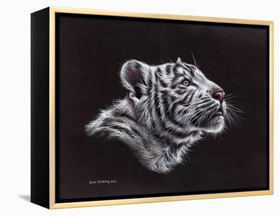 White Tiger Pastel-Sarah Stribbling-Framed Stretched Canvas