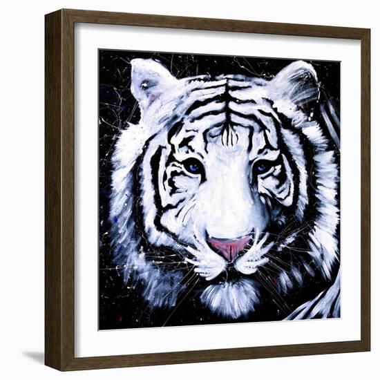 White Tiger-null-Framed Art Print