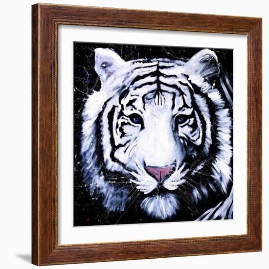 White Tiger-null-Framed Art Print