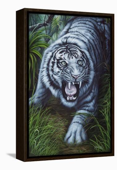 White Tiger-Jenny Newland-Framed Premier Image Canvas